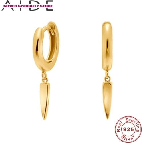 AIDE 925 Sterling Silver Hoop Earrings For Women Trend 2020 Gold Earrings For Girl Fine Jewelry Pendientes Bijoux Aretes Gifts