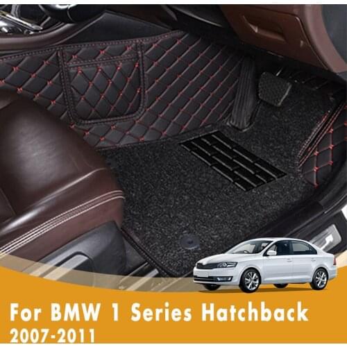 RHD Car Floor Mats For BMW 1 Series Hatchback 2011 2010 2009 2008 2007 Double Layer Wire Loop Car Accessories Interior Carpets