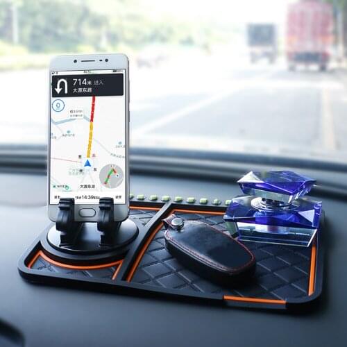 Car Anti-Slip Mat 360 Degrees Angle Mobile Phone Bracket Phone Number Dashboard Decoration Non-slip Mat Holder GPS Perfume Seat