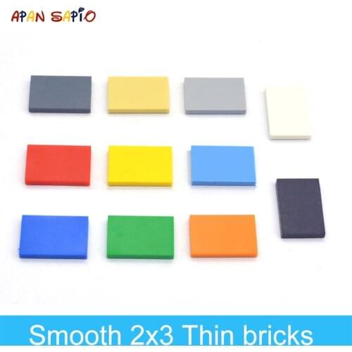 100PCS DIY Building Blocks Thin Figure Bricks Smooth 2x3Dots Educational Creative Size Compatible With lego Toys for Children