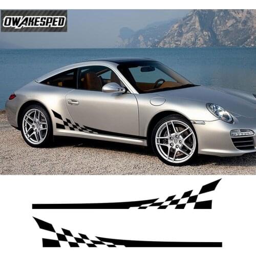 Car Door Side Stripes For-Porsche 911 997 Exterior Accessories Racing Flag Graphics Sticker Auto Body Decor Vinyl Decals