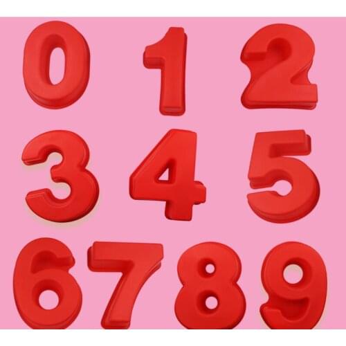 Large Silicone 0-9 Numbers Molds Arabic Number Cake Mold Baking Mold for Birthday Cake Decorating Tools Kitchen Party supply