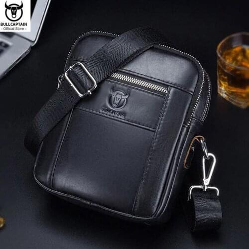 BULLCAPTAIN Brand Mens Crossbody Shoulder Bags High quality Tote Fashion Business Man Messenger Bag Casual Leather Bags