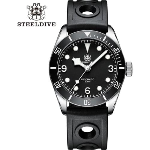 STEELDIVE 1958 Diver Watch Mens Automatic Self-Wind Mechanical NH35 316L Watch Sapphire BGW9 Luminous Water Resistant Watch