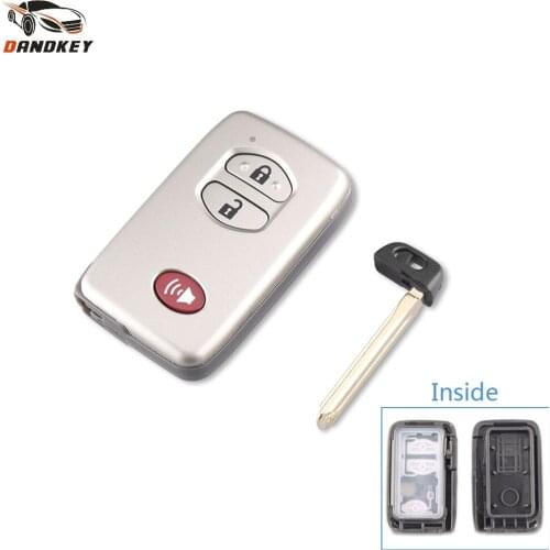 Dandkey Car Key Case 2/3/4 Buttons For Toyota Highlander Prado Crown Land Cruiser Prius Vitz Remote FOB Key Shell Car Key Case