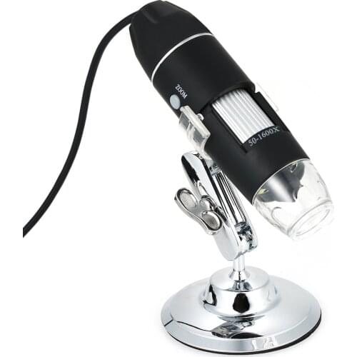 1600X Magnification USB Digital Microscope with OTG Function Endoscope 8-LED Light Magnifying Glass Magnifier with Stand