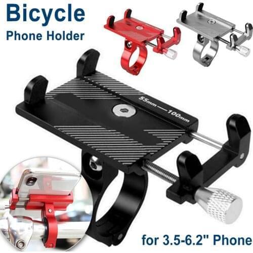 Aluminum Alloy Bicycle Phone Holder Motorcycle Handlebar Mount for 3.5-6.2" Smart Phone for iPhone Xs Max Xr X 8 Samsung Xiaomi
