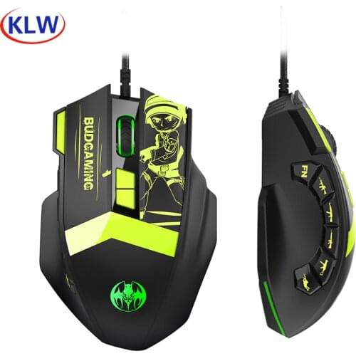 10000DPI USB Wired gaming mouse 7 gears ergonomic 12-key RGB backlight hardware press gun game mouse mice for PC computer pubg
