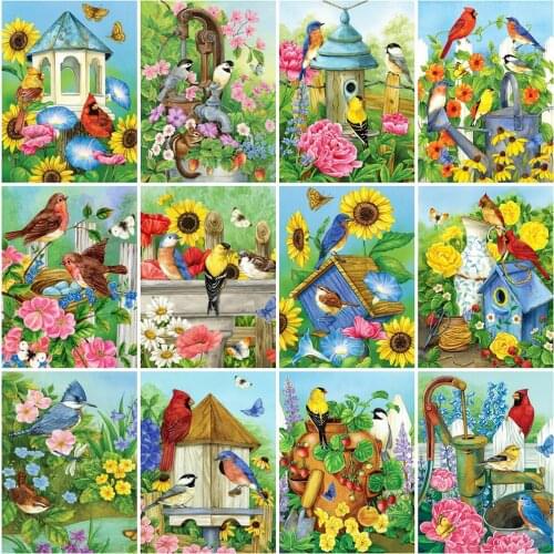 Evershine Diamond Painting Bird Mosaic Sale 5D DIY Diamond Embroidery Flower Animal Cross Stitch Sunflower Home Decor Gift