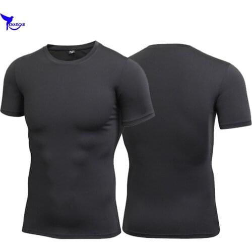 Brand New Bodybuilding T Shirts Men Compression Running Shirts Dry Fit Short Sleeve Sportswear Gym Fitness Elastic Jogging Tops