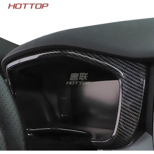 Carbon Fiber Style Inner Dashboard Console Instrument Display Cover Trim FIT For Volvo XC60 2018 ABS Chrome