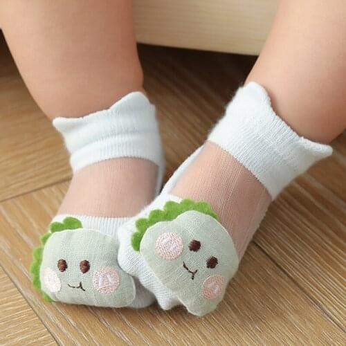Newborn Infant Summer Short Cotton Socks With Animal Print Kids Children Baby Boys Girls Mesh Cute Invisible Kawaii Ankle Socks