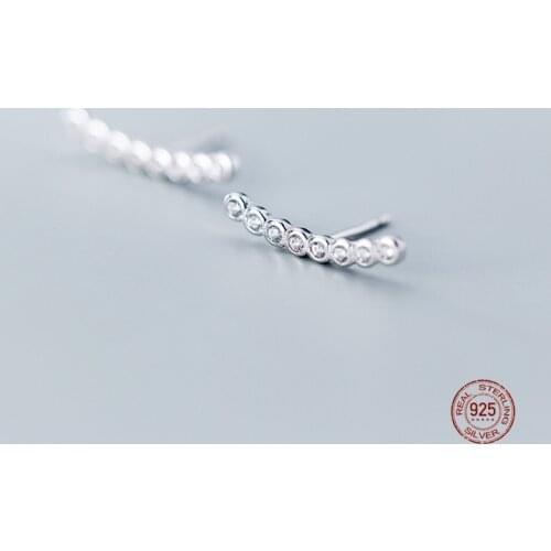 LKO 925 Sterling Silver Micro-Embedded Shiny Zircon Stud Earring For Women Wedding Party Engagement Jewelry Gift Accessories