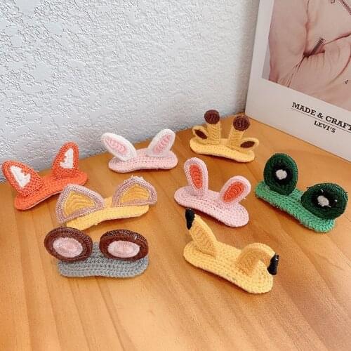 Cartoon Style Young Women Lovely Cute Wool Rabbit Frog Giraffe Fox Ears Hairpins Hair Ropes Baby Girls BB Clip Hair Side Clips