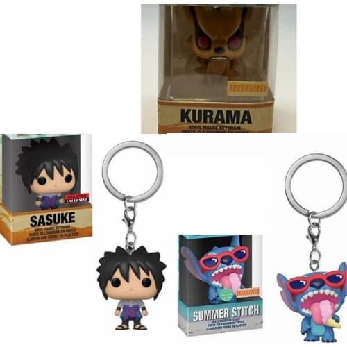 NEWest with box Official Amine Narutoes Theme Keychain Kurama Sasuke Summer Stitch Vinyl Action Figure Collectible Model Toy