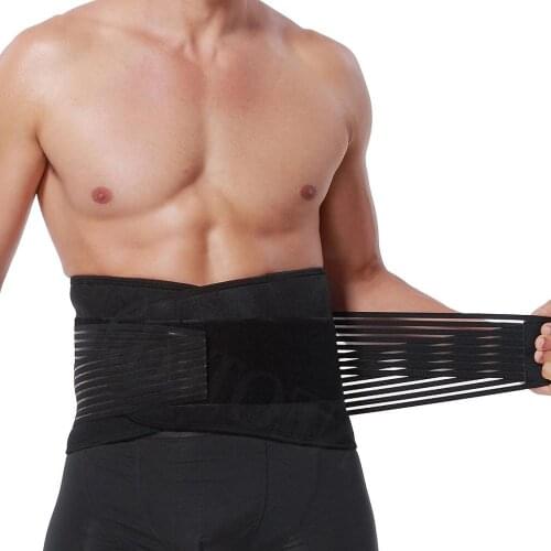 New Lumbar Waist Support Belt Back Brace Support Corset Belt Waist Trainer Sweat Slim Belt for Fitness Sports Pain Relief