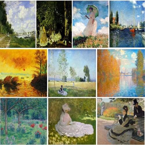 OUYIJIA 5D Oil DIY Monet Scenery Character Diamond Famous Painting Cross Stitch Diamond Embroidery Mosaic Picture Of Rhinestone