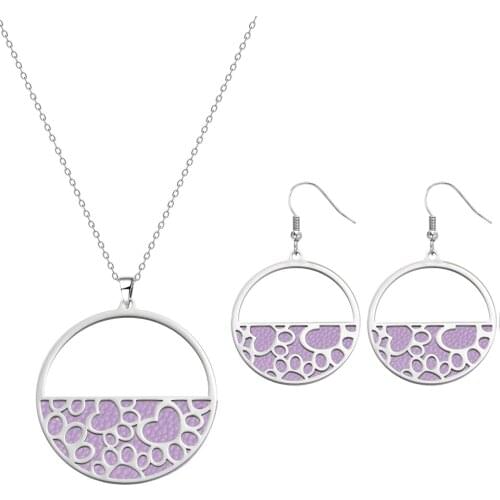 Legenstar Paw Cuff Stainless Steel Pendant Necklace Earring set Jewelry for Women Manchette Reversible Leather Charm Jewelys