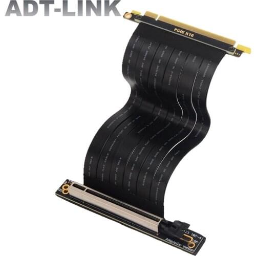 PCIE 3.0 16x Shielded High Speed Riser Cable PCI Express Port Extension Graphics Card 16x 180 Straight Male Angled Flat Cable