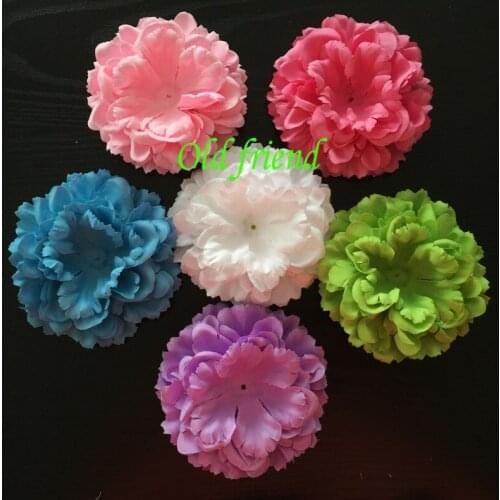 4.5" DIY Soft Petal Peony flowers without center 24pcs/lot 12 colors free shipping