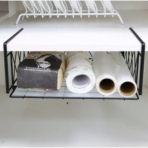 Wardrobe Partition Storage Baskets,Detachable Storage Basket Free Perforation,Cabinet Partition,Hang Basket,Kitchen Shelf