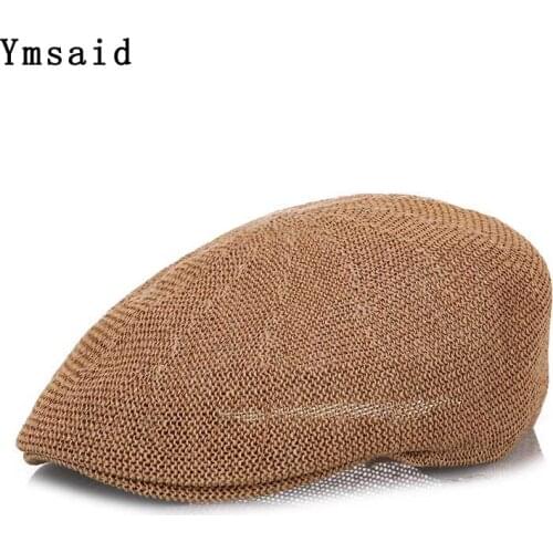 New Fashion Summer Mens Beret Newsboy Cap Casquette Gorras Casual Linen Sun Hats Visor Breathable Straw Hat Bone for Women