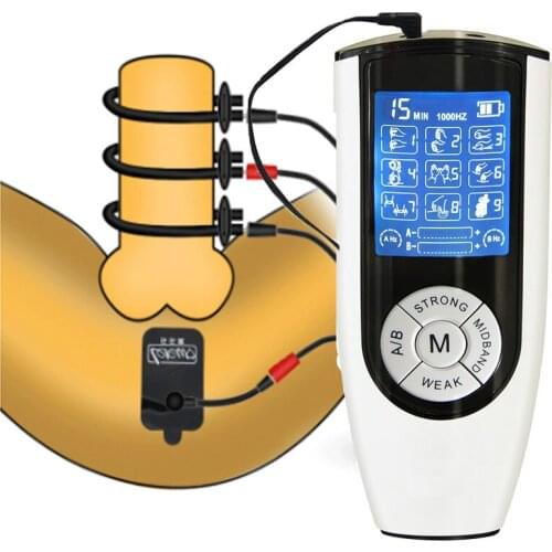 Strongest Electro Shock Penis Exercise Training Stimulate Therapy Massager Penis Ring Bdsm Sex Toy Men Masturbation Men Sex Tool