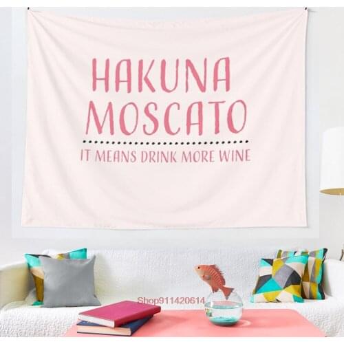 Hakuna Moscato Drink more wine tapestry Yoga Buddha Indian Mandala Tapestry Wall Hanging Boho Decor Macrame Hippie Witchcraft