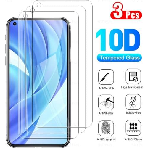 3Pcs Full Protective Glass For Xiaomi Mi 11 Lite Phone Tempered Glass Full Cover Screen Protector For Xaomi11 Mi11 11Lite 6.55"