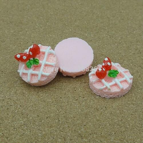 1pcs/lot resin pink strawberry ice cake 18mm Cabochons Scrapbooking Hair Bow Center Card Frame Making Craft DIY B002-8