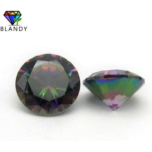 100pcs/lot 3.0~10mm Mystic Colors Cubic Zirconia Stone 5A Quality Round Cut Multi Color Synthetic CZ Stone For DIY Jewelry