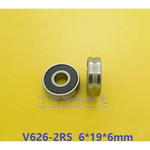 20pcs V626-2RS V626/120 6x19x6 mm V groove ball bearing guide track roller wheel bearing pulley bearing 6*19*6