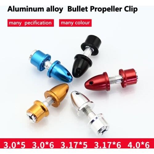 5PCS Metal 2-6mm Brushless Motor Propeller Clip 3.17/3/4mm Aluminum Alloy Propeller Adapter Bullet Paddle Clamp for RC Models