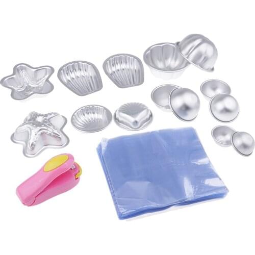 7 Set Aluminum Bath Bombs Mould Molds Shrink Bags/ Capper /Bath Toys for Homemade Bath Bombs DIY Soap Candles Cake Making Tools