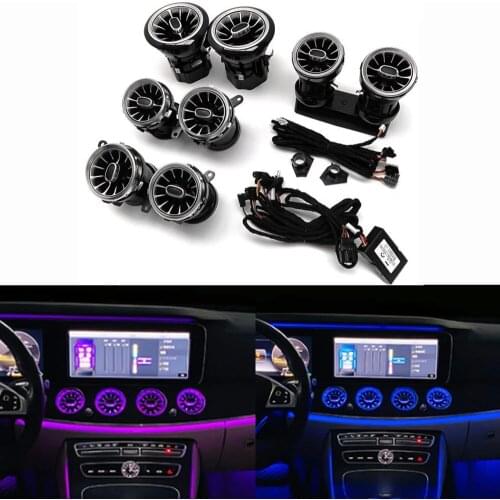 8pcsDashboard Console AC Condition Air Vent Outlet Turbo Trim Atmosphere Ambient Light Lamp For Mercedes Benz E Class W213 17-19