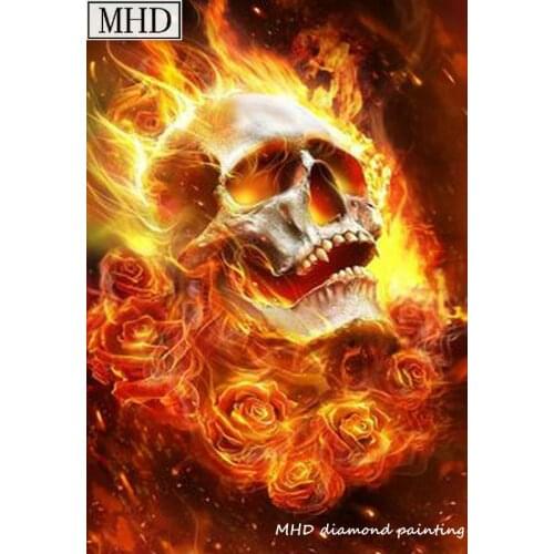 New Arrival DIY Diamond Painting Kit Family Decoration Skull Flower 5D Mosaic Full Square Round Drill Embroidery