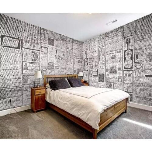 Custom large modern English letters creative personality whole house background wall painting