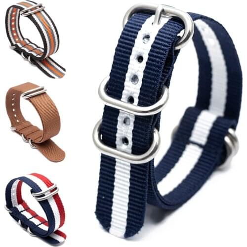 Quick Release Watch Band 18mm 20mm 22mm 24mm Nylon Strap with Heavy Duty Stainless Steel Rings Buckle Sport Casual Bracelet