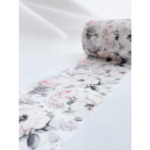 Camellia Pink Delicacy Washi Tape HD Digital Printing DIY Decorative Masking Flower Washi Tape Stickers School Stationery