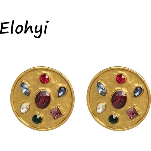 ELOHYI New 5 Colors Vintage Design Crystal Earrings Fashion Women Statement Earrings Christmas Gift For Women Wholesale