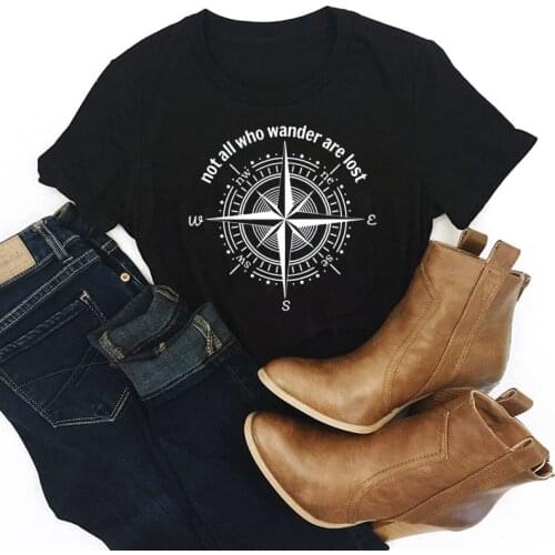 Not All Who Wander Are Lost T-shirt Harajuku Happy Camper Gift Tshirt Camiseta Funny Women Graphic Camping Adventure Tops Tees