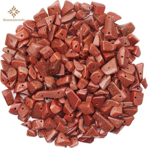 Gravel Natural Freeform GoldSand GoldStone Nugget Loose Chip Gravel Beads Strand Necklace Bracelet DIY Jewelry Making