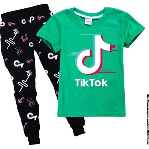 Tik Tok Summer Boys Girl Clothes Children Clothing Sets for Kids T-Shirt Shorts 2PCS Outfits Cotton Casual Clothes