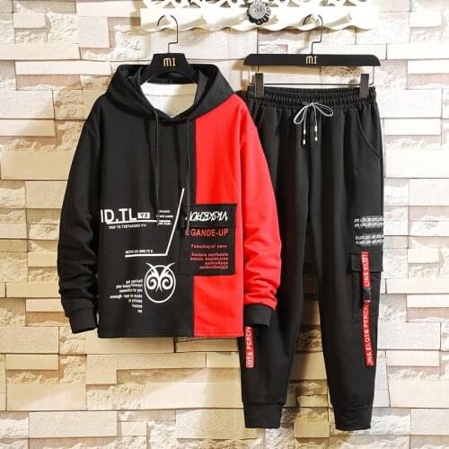 Spring Autumn Mens Sets Fashion Sweatshirt+pants 2 Piece Sets Slim Letter Printed Tracksuit Mens Clothing Ropa De Hombre 2020