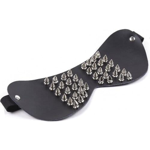 Bound Leather Eye Mask Multi-nail Binding Spanking Leather Face Mask