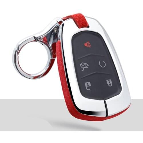 High quality Suede Leather Zinc alloy Protect Car Key Cover Case For Cadillac XT5 XTS ATS CT6 CTS ATS 28TA Keychain Accessories