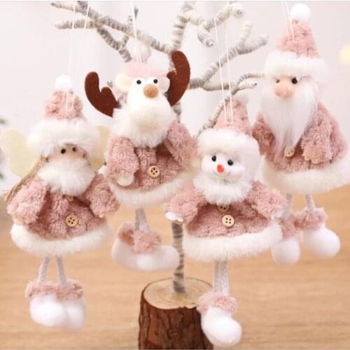 Cute Santa Claus Snowman Elk Angel Dolls Ornaments Pendant Christmas Tree Decorations for Home New Year Gifts Navidad Decor 2022