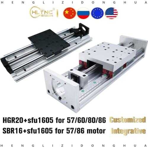 Slide / table /CNC module of linear coordinate travel table SFU1605+BKBF12+SBR16-200/300/400/500/600mm LINEAR RAIL 15180 Profile