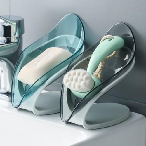 Leaf Shape Soap Box Bathroom Drain Soap Holder Kitchen Dish Storage Box Shower Soap Holder Dish Storage Plate Bathroom Gadgets