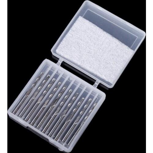 10 Pcs 1/8" 17mm Double Flute Spiral Carbide Flat Nose End Mill CNC Router Bits Set
